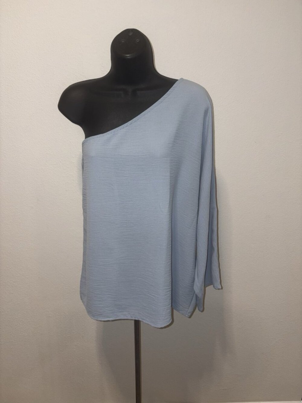 Jenny Boston Asymmetrical Top Blouse Women Small Flowing Off Shoulder